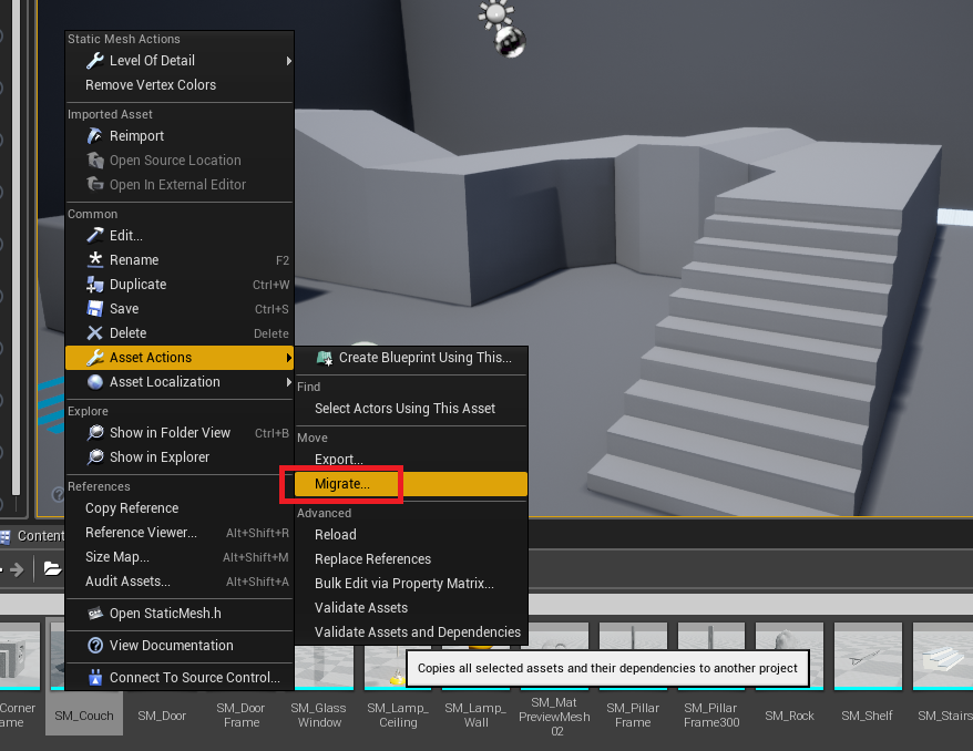 Ue4 他プロジェクトからアセットを移動させる方法 株式会社ヒストリア