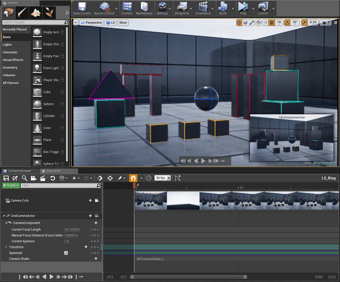 ue4 トップ シーケンサー カメラ