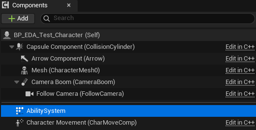 AbilitySystemを追加する